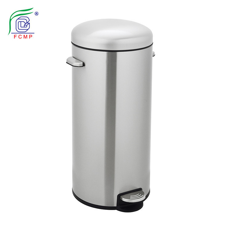 30L Stainless Steel Trash Can with Lid and Foot Pedal, Outdoor Toilet, Hotel Bathroom, Double-Ear, Silent, Recyclable 30L Stainless Steel Trash Can with Lid and Foot Pedal, Outdoor Toilet, Hotel Bathroom, Double-Ear, Silent, Recyclable