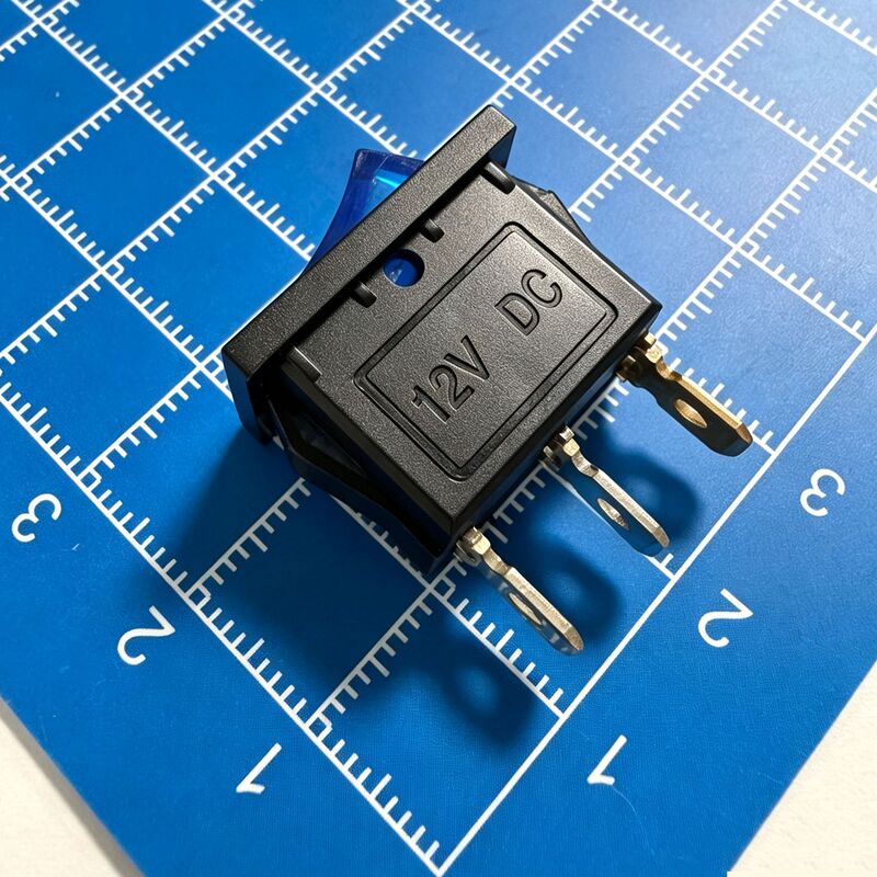 3-pin rocker switch with light, DC12V boat-type switch, blue light, KCD boat-shaped switch, two-position power switch 3-pin rocker switch with light, DC12V boat-type switch, blue light, KCD boat-shaped switch, two-position power switch