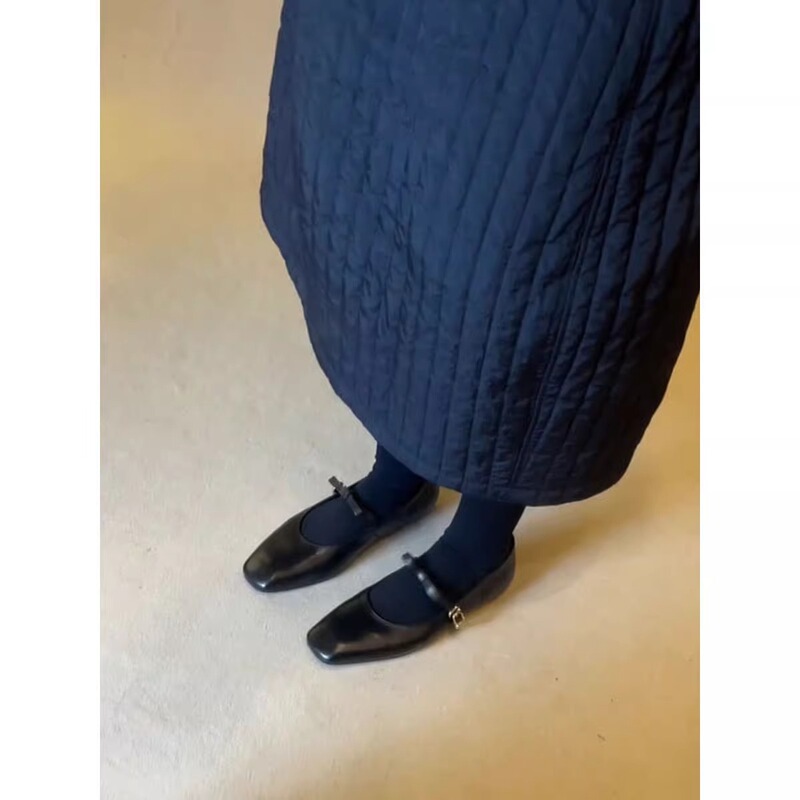 小羊皮~法式单鞋女平底浅口绝美黑色晚晚鞋子蝴蝶结复古玛丽珍鞋|undefined