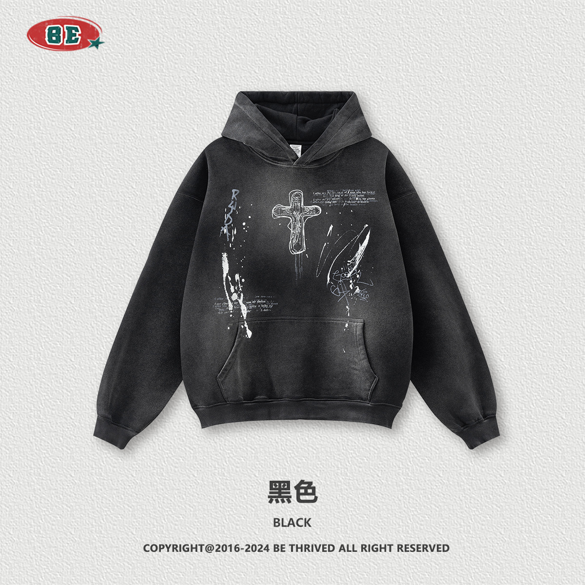 Be Hombres| 2025 otoño americano callejera suelta pintada a mano pareja ropa de moda inns pintado punto chaqueta con capuz para hombre image 8