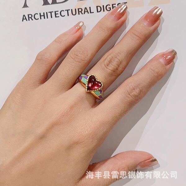 Genuine design small ring heart-shaped heart shaped