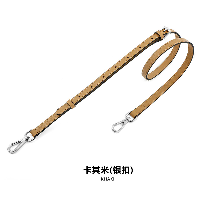 A- 48 first layer cowhide 1.2cm adjustable khakis silver buckle