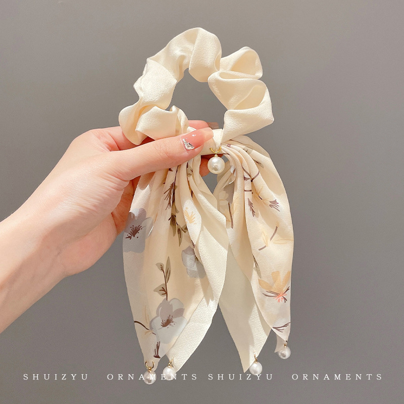 Corea del Sur nueva perla diadema pelo banda floral arco accesorios de pelo cinta pelo cuerda estilo coreano ponytail tocado al por mayor