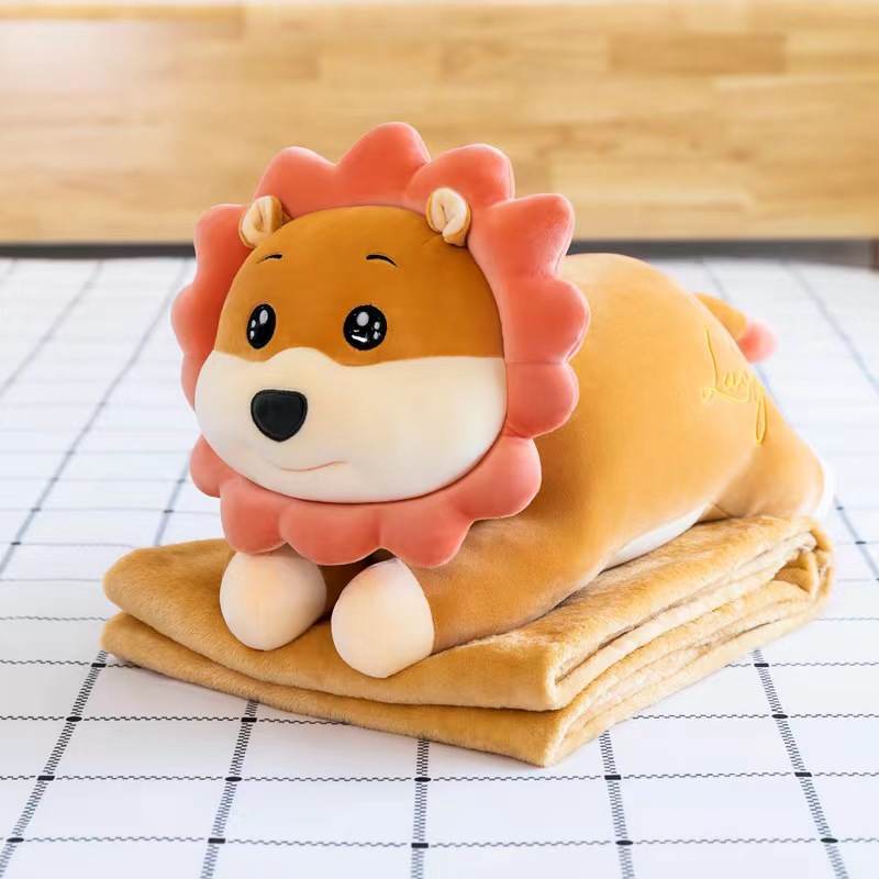 누워있는 노란사자 60cm