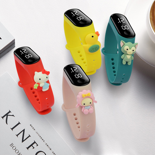Hottest Pop Cartoon LED Character Electronic Watch for Children Boys and Girls Students Touchscreen Waterproof Bracelet Watch Gift
