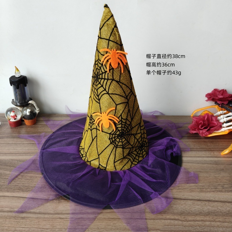 Halloween bruja sombrero fiesta bola decoración cráneo mano bruja sombrero Oxford paño magia bruja sombrero Accesorios