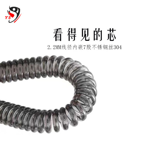 Manufacturer wholesale fishing gear anti-loss rope automatic contraction anti-tension embedded steel wire multi-color optional drop rope spring rope