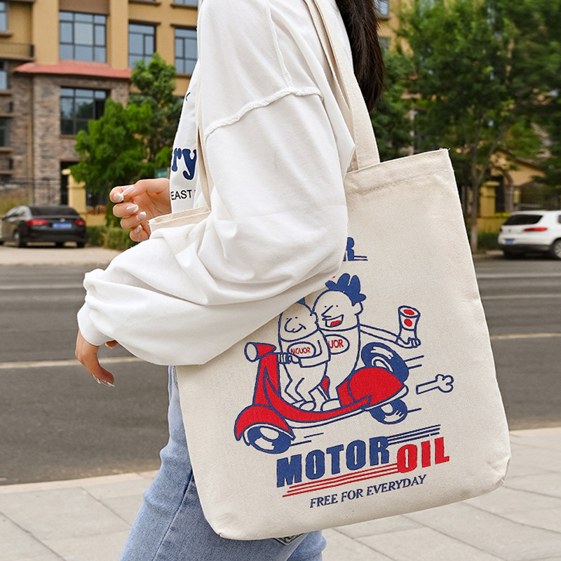Canvas bag for female students, 2024 new model, commuting, large capacity, Korean style, hand-held, simple, single shoulder, hand-held bag, wholesale