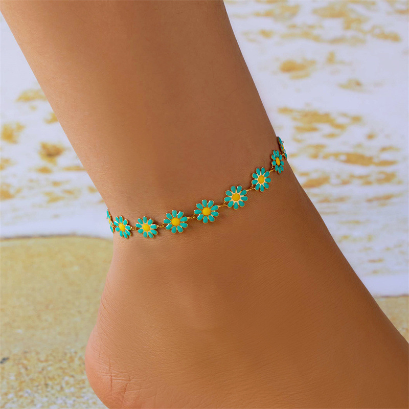 Earrings + Necklace Quantity Lady Flower Alloy Plating Women's Bracelets Anklet Necklace