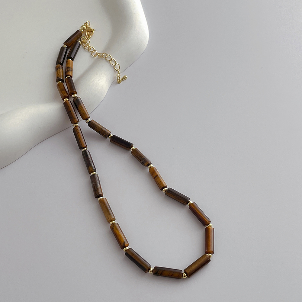 Retro Geometric natural stone Necklace 1 Piece