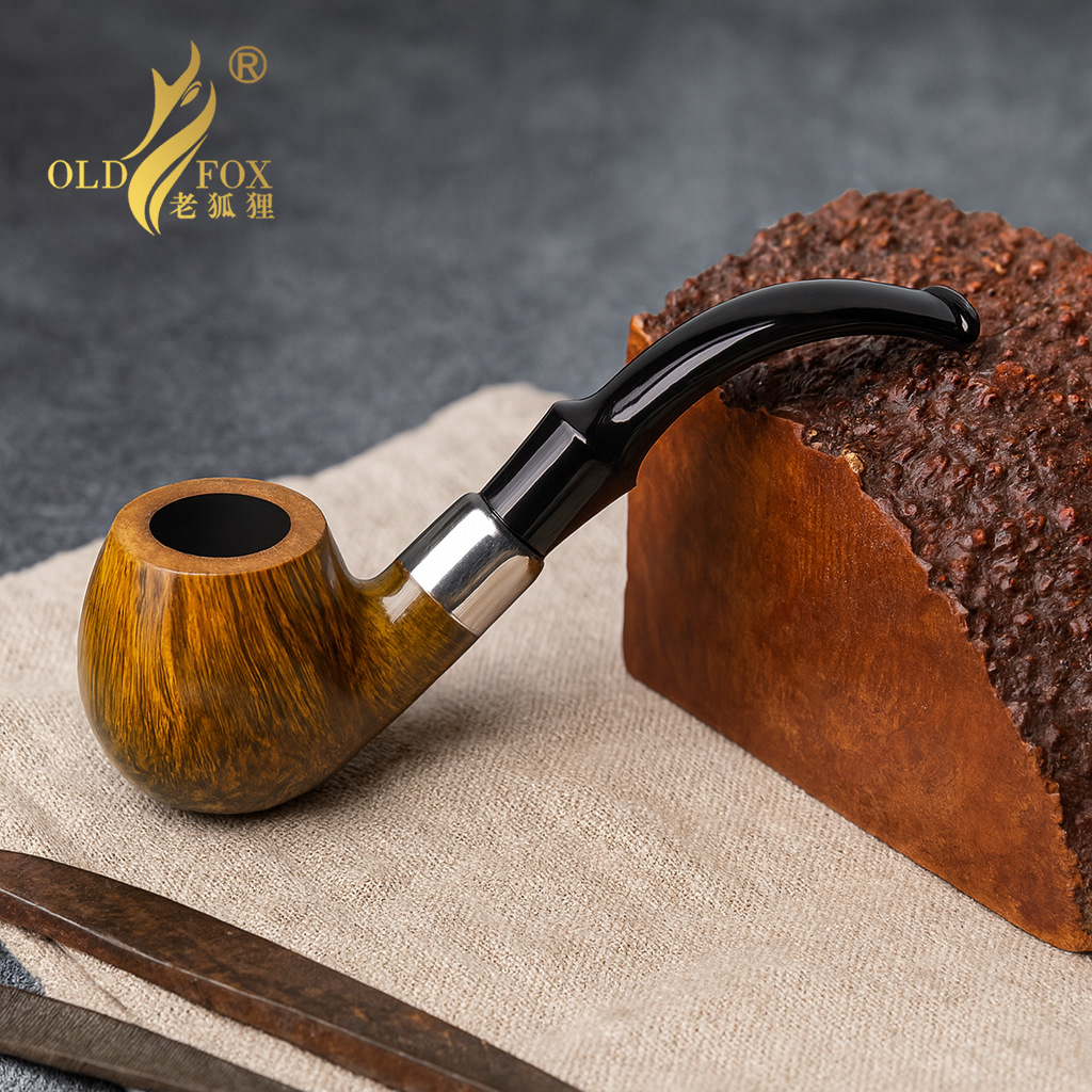 石楠木烟斗手工斗 9mm过滤传统老式男士专用烟具实木平插烟斗批发