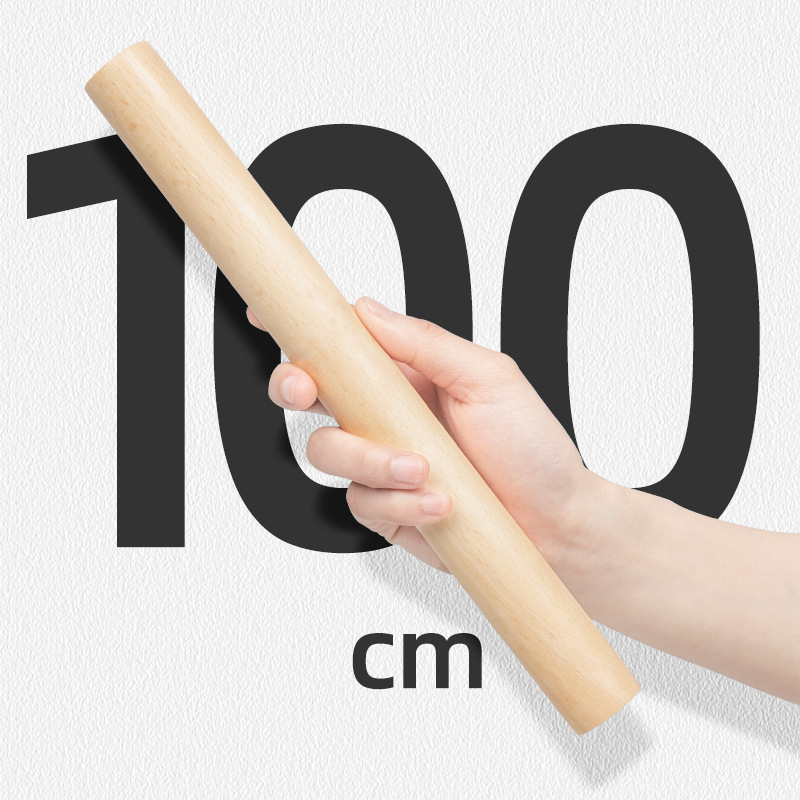 Madera maciza de haya natural de gran tamaño pequeño de presión palo de fideos hogar dumpling piel rodando palo de fideos palo herramienta para hornear