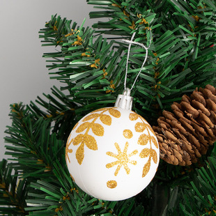 Christmas Tree Hanging Ornaments Hand-Painted Christmas Balls Plastic Electroplated Balls 6Cm6Pcs Painted Christmas Balls Decoration Props
