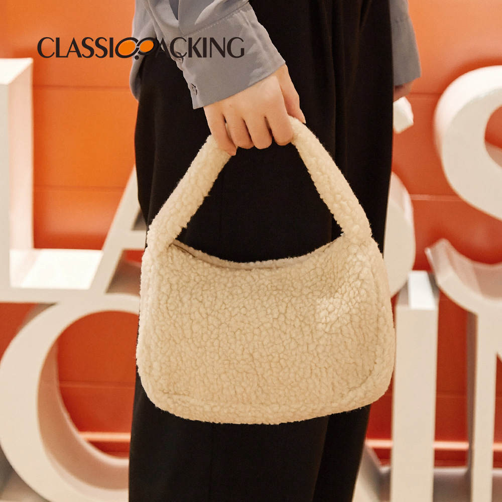 2022 Otoño e Invierno bolsa de felpa red rojo mismo estilo de gran capacidad portátil de Las Mujeres Bolsa de Felpa bolsa de lana de cordero axila