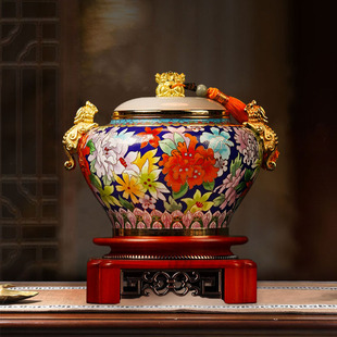 Cloisonne Ding factory direct sales master inlaid jade Hundred Flowers general pot tea pot handmade decoration decoration