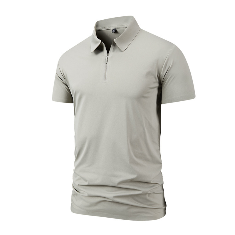 Summer High-Quality Men's Polo Shirt with Half-Zip Short Sleeves Summer High-Quality Men's Polo Shirt with Half-Zip Short Sleeves