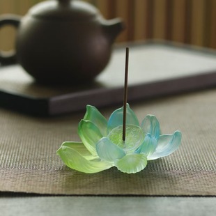 Ancient Zen Style Glass Lotus Flower Line Fragrance Insert Fragrance Seat Xizang Fragrance Simple National Style Exquisite Chinese Style Fragrance Tuo Japanese Style Li Xiang