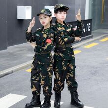 新款儿童迷彩服套装幼儿园演出服全套小孩军装中小学生军训夏令营
