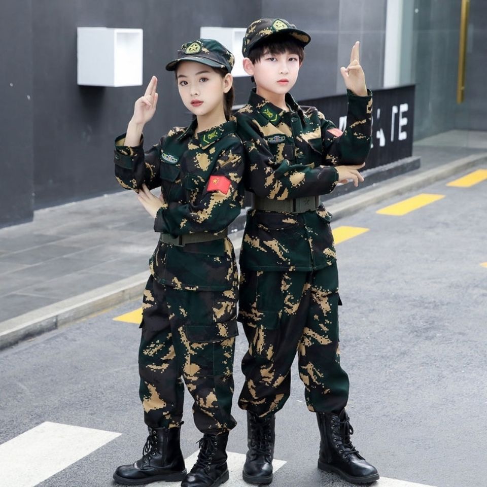 新款儿童迷彩服套装幼儿园演出服全套小孩军装中小学生军训夏令营