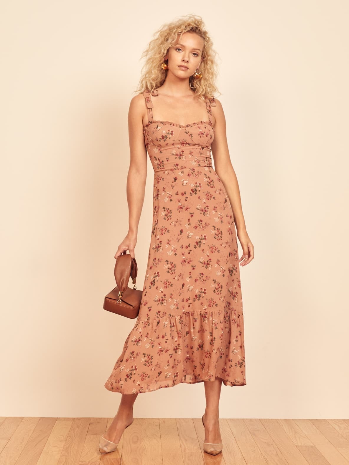 Floral Print Slim Strap Dress NSAM20622