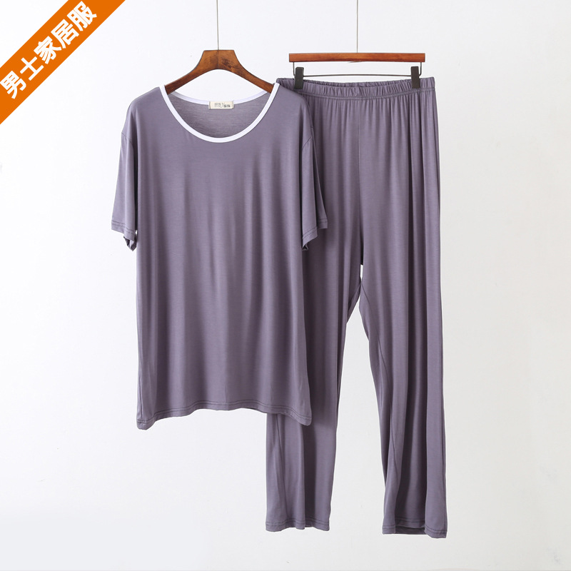 man pajamas Pajamas Spring and summer modal Thin section Easy Large Home Furnishings leisure time Short sleeved trousers