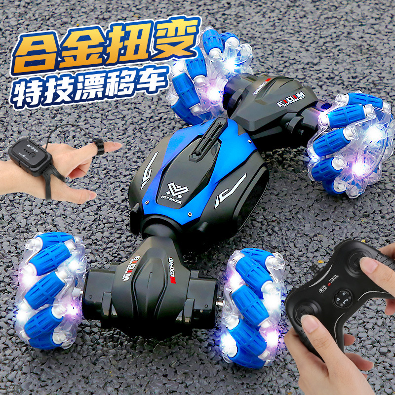 Aleación de inducción de gestos cuatro tracciones a la deriva acrobacias transfronterizas torsión coche de escalada juguetes para niños coche de control remoto
