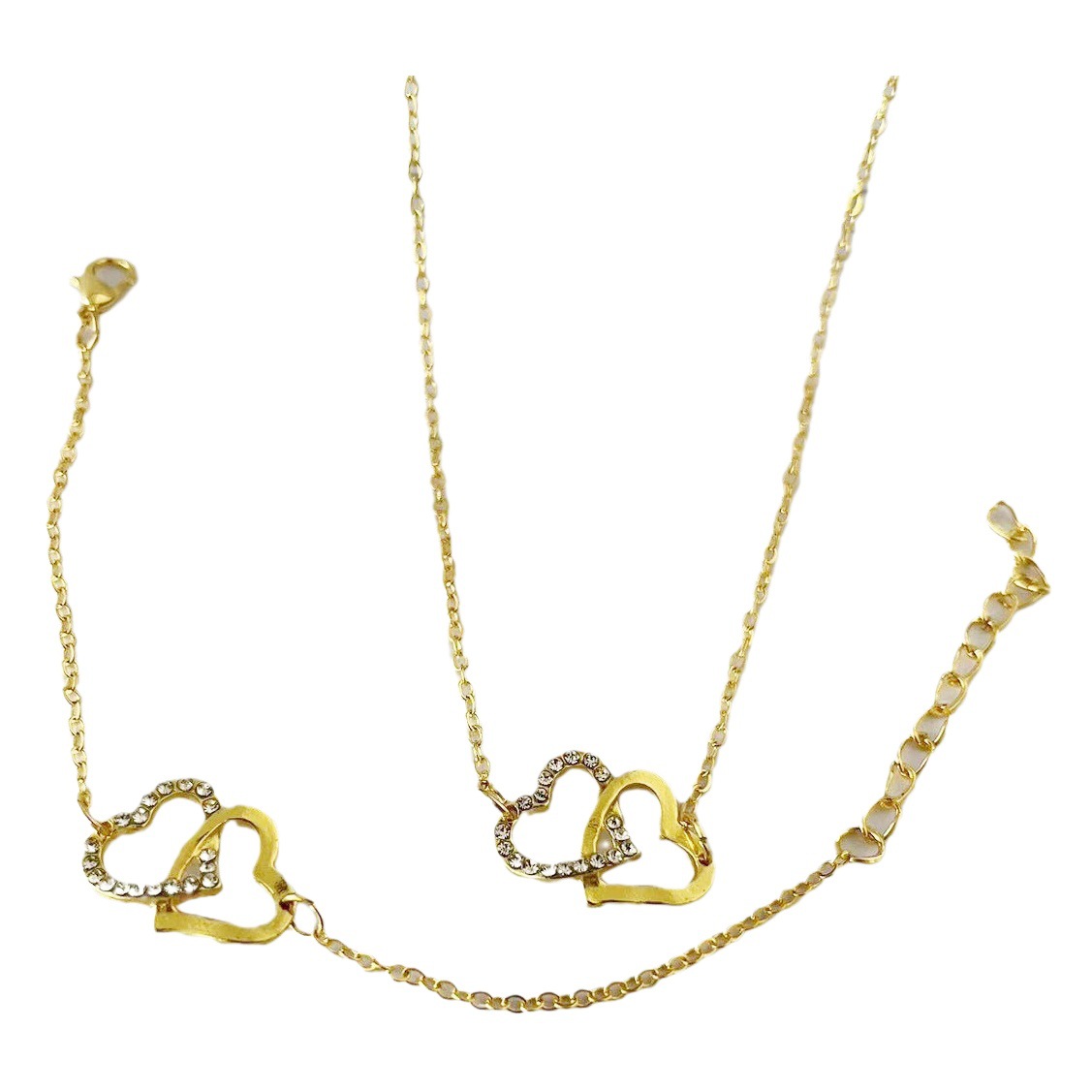 2023 nuevo reloj accesorios joyería europea y americana simple todo partido doble amor collar pulsera pendientes pulsera joyería