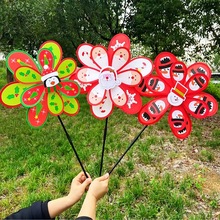 大号双层圣诞风车户外手持玩具活动装饰礼品道具景区广场摆摊批发