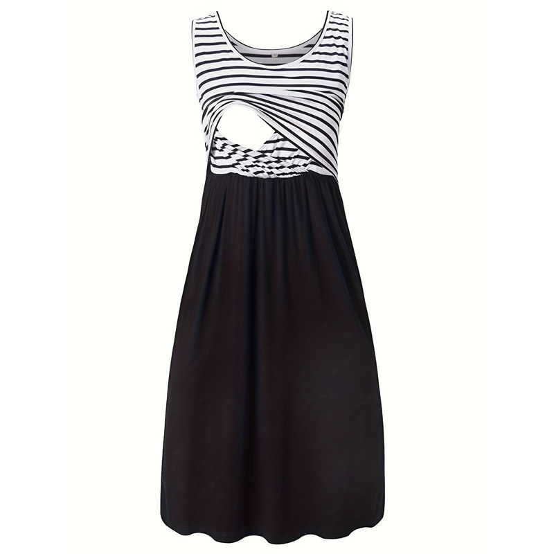 Y 67631 Maternity Nursing Dress Patchwork Maternity Dress