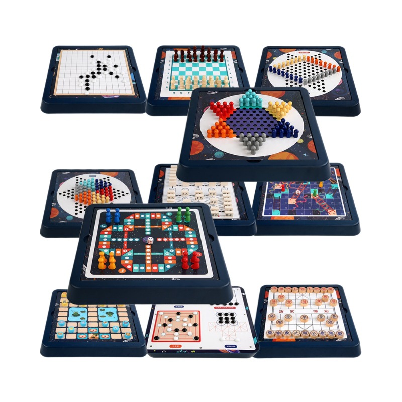 Weiweihu combinación de ajedrez de madera multijugador interactivo multifuncional juego de mesa de tablero de ajedrez rompecabezas para niños juguetes de backgammon