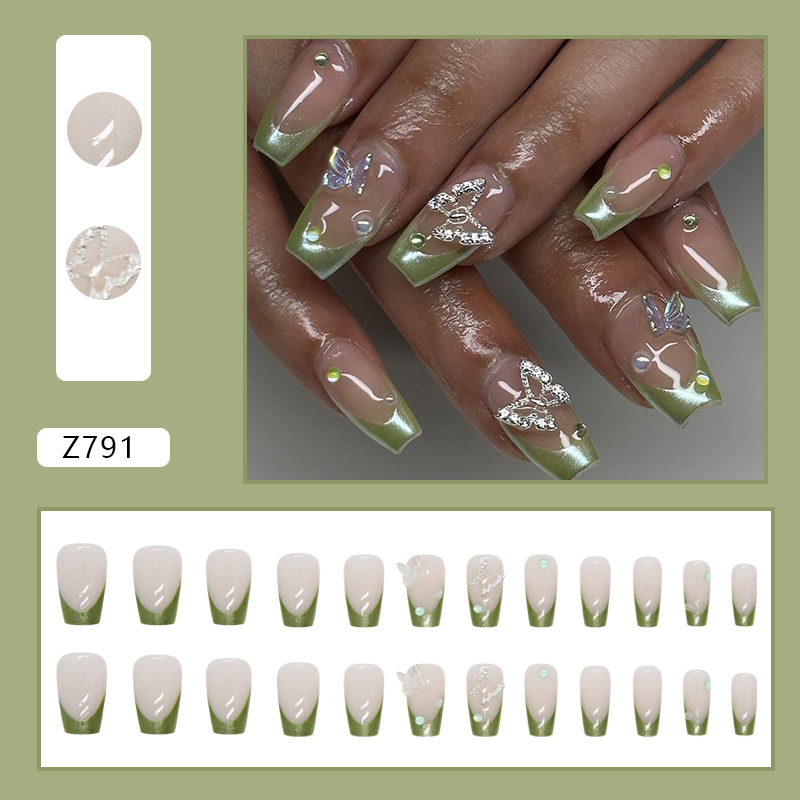 45g Weight Nail Patches Nail Supplies French Style Butterfly Plastic Nail Patches 1 Set