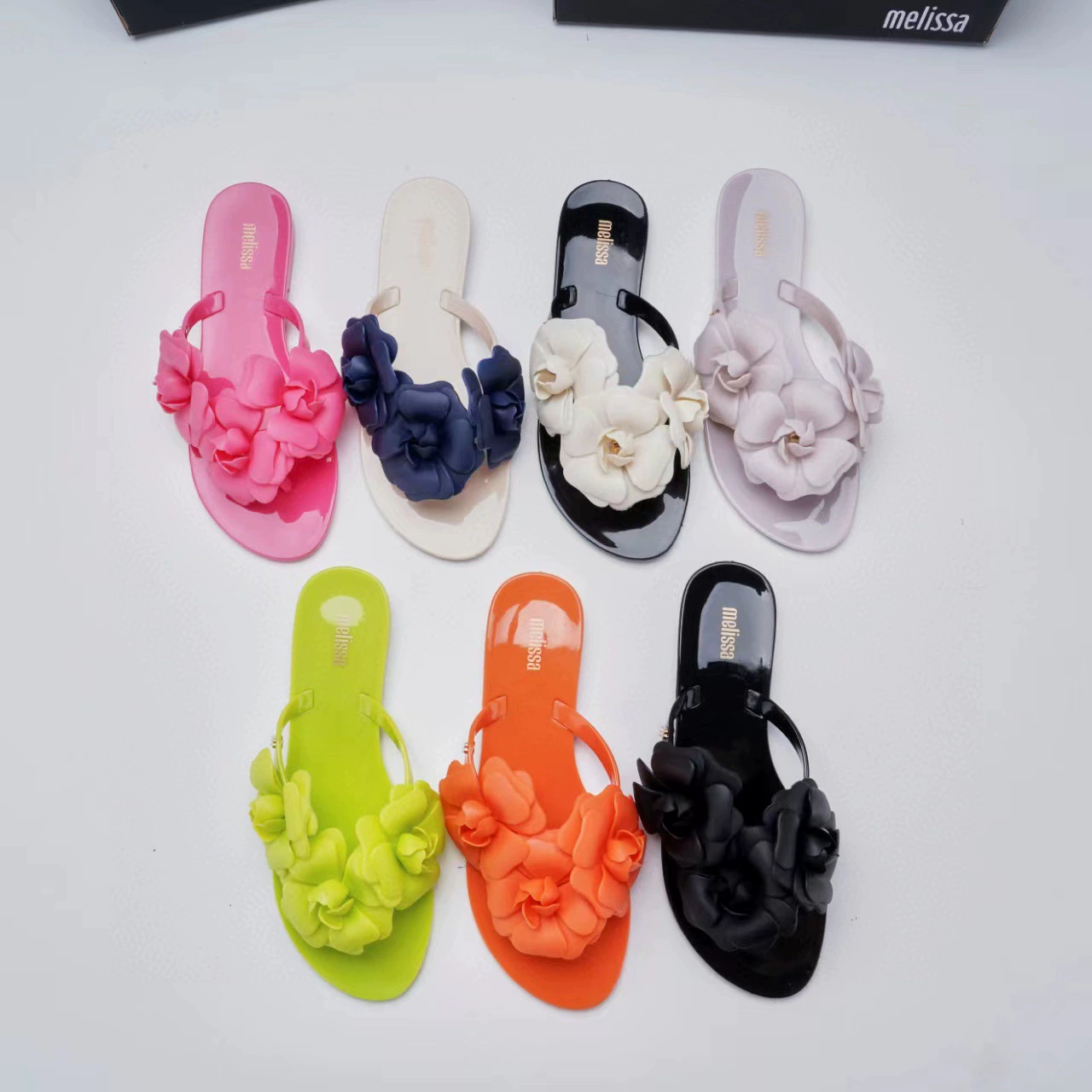 Новинка Meikoha 2024, шлепанцы с камелией, пляжная обувь, ароматная обувь для фотографий, женская прозрачная обувь