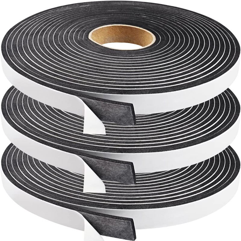 Puerta de coche negro EVA a prueba de viento esponja de una sola cara Cinta de esponja silenciosa engrosada puerta y ventana insonorizada tira de sellado