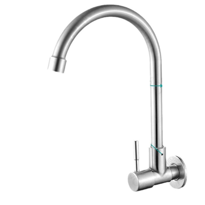Tipo de pared de grifo único transversal 304 acero inoxidable universal cocina lavabo lavabo lavabo 4 puntos universal