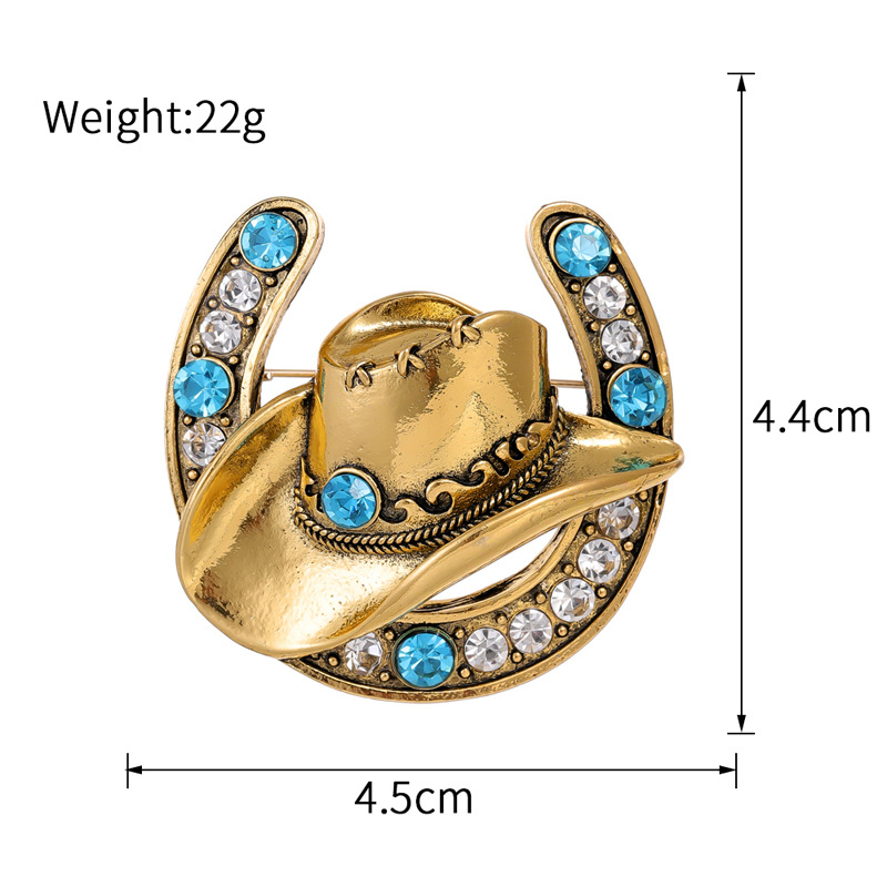 Ethnic Style Hat Alloy Plating Inlay Rhinestones Unisex Brooches display picture 1