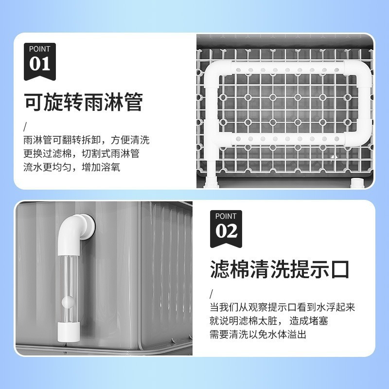 Fish tank turnover box water purification circulation system filter box fish pond drip box turtle raising filter swamp box aquarium 3