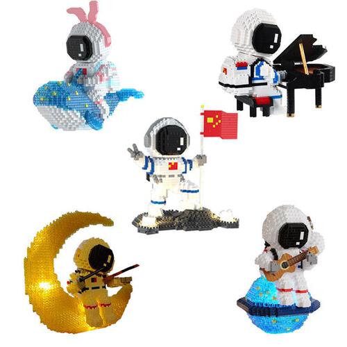 Compatible with Lego Luminous Astronaut Cartoon Doll Building Block Series Assembled Children's Educational Toys Gift Wholesale
