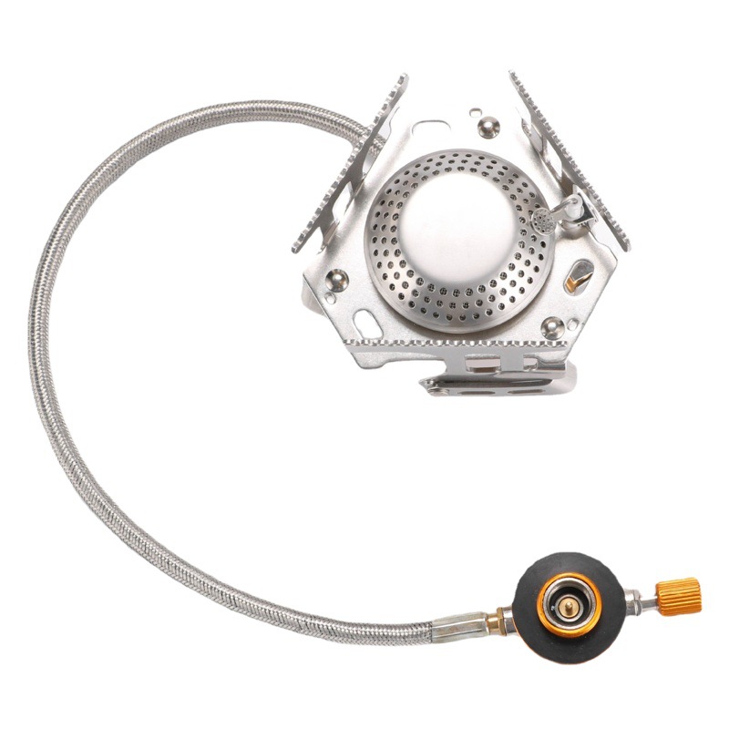 Entrega de una sola pieza estufa de camping al aire libre estufa de triángulo a prueba de viento portátil plegable tarjeta estufa tubo de extensión transfronteriza