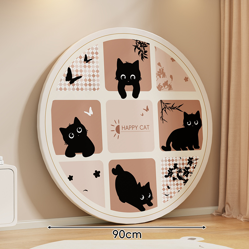 레트로 귀여운 고양이 * 흰색 직경 90CM [판 두께 1.5]