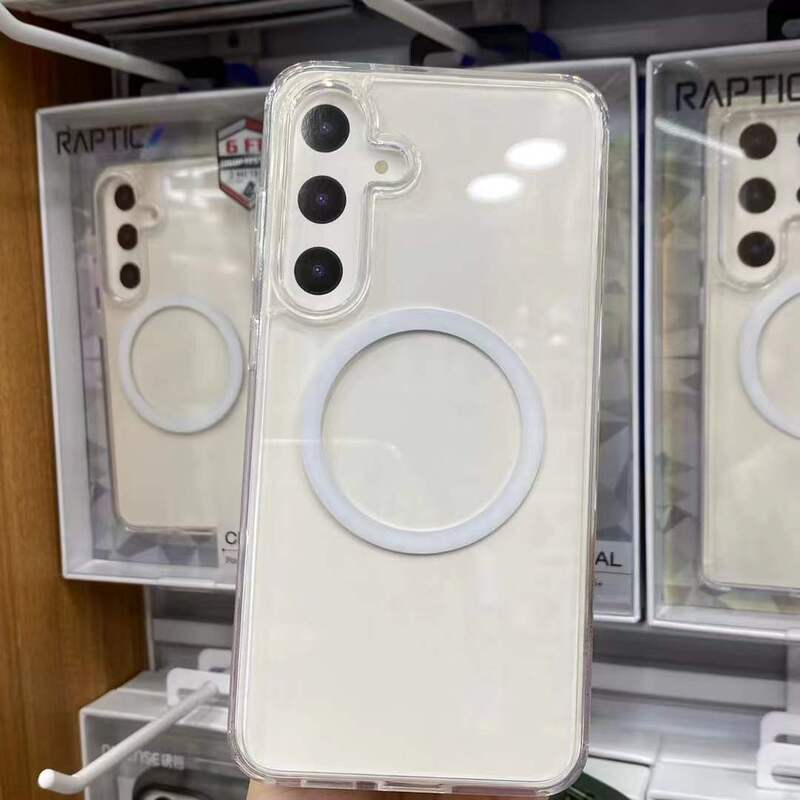 Suitable for S25 Ultra Magnetic Anti-Fall Transparent Protective Case S25+ Raptic Mobile Phone Case Imported from the United States