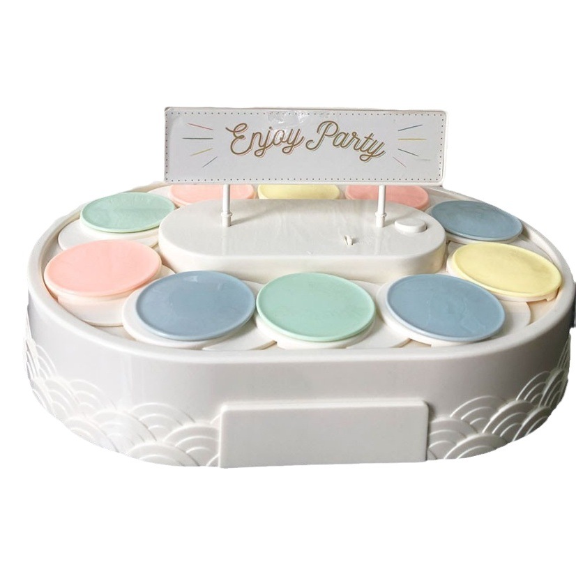 Rotary postre cumpleaños conductor giratorio automático máquina de postre giratorio máquina de postre pastel soporte de exhibición decoración de la fiesta de cumpleaños