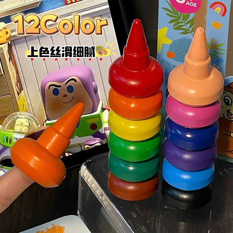 Juego de Crayones de Dedo para Niños Plástico No Mancha las Manos para Jardín de Infantes