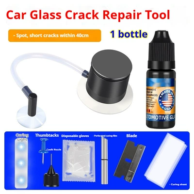 Cross-Border Exclusive Supply of Glass Repair Fluid for Car Windshield Cracks, Fissures, and Scratches (Auto glass repair liquid) - first-model-repair-set-point-shape-40cm-short-cracks-inside-point-shape-model