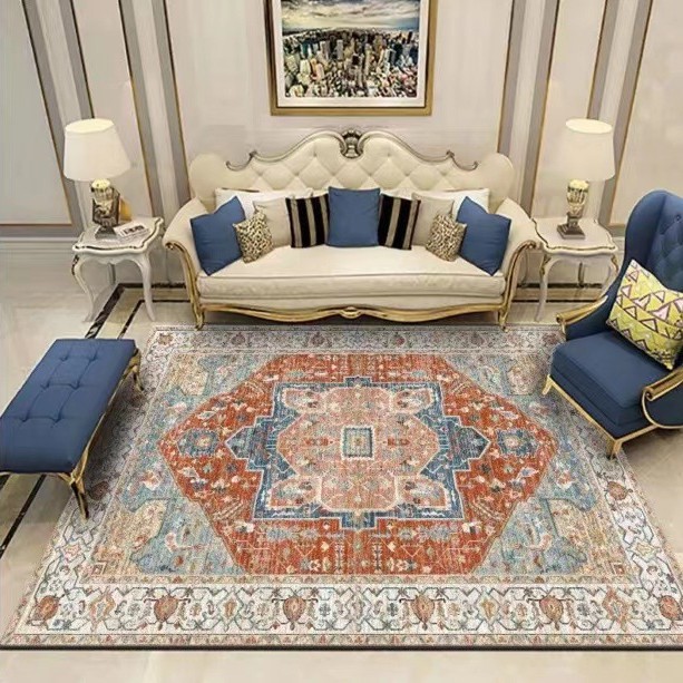 Alfombra geométrica simple, tapete de imitación de cachemira para sala de estar, cobertura completa de gran área, alfombra para dormitorio junto a la cama, tapete para los pies junto a la mesa de centro del sofá