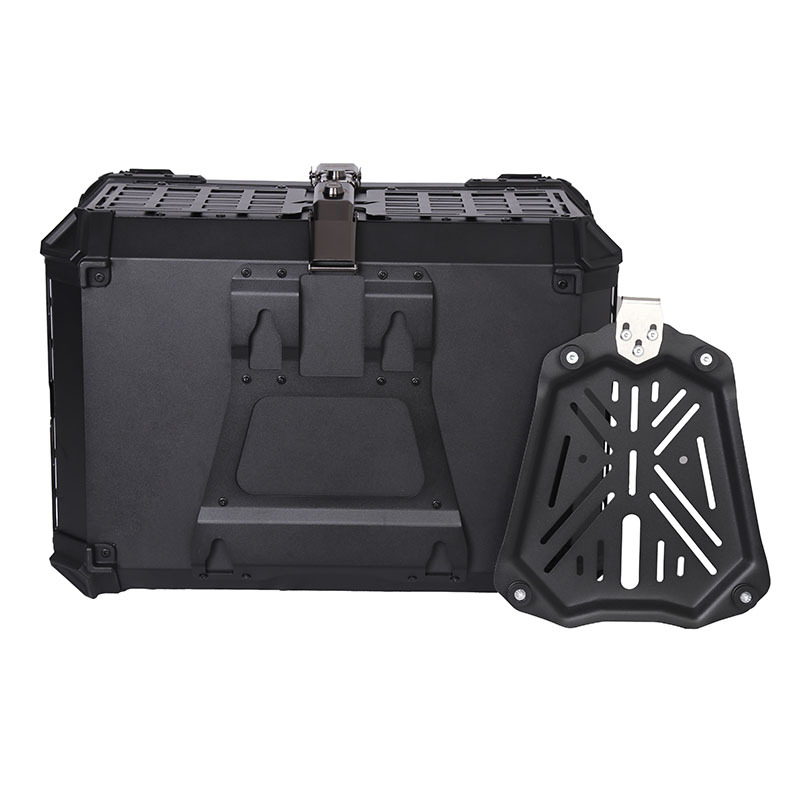 65L Armored Model with Perforated Board Aluminum Alloy Motorcycle Trunk Portable Quick-Release Bottom Plate Electric Vehicle Trunk