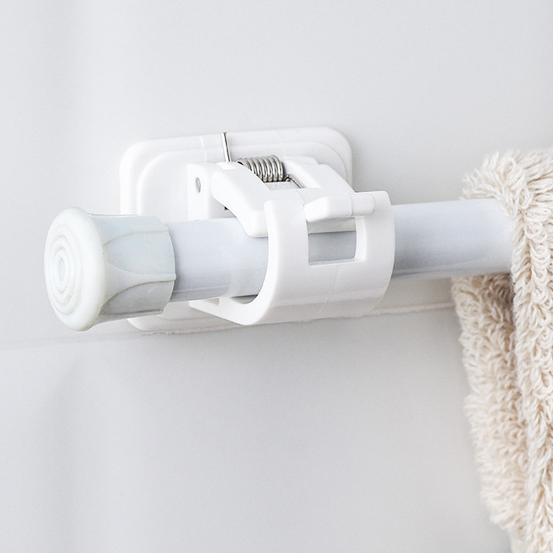 Cross-border Hot Sticking Rod Clip Punch-free Curtain Rod Holder Crossbar Door Curtain Rod Hanging Clip Hook Bracket