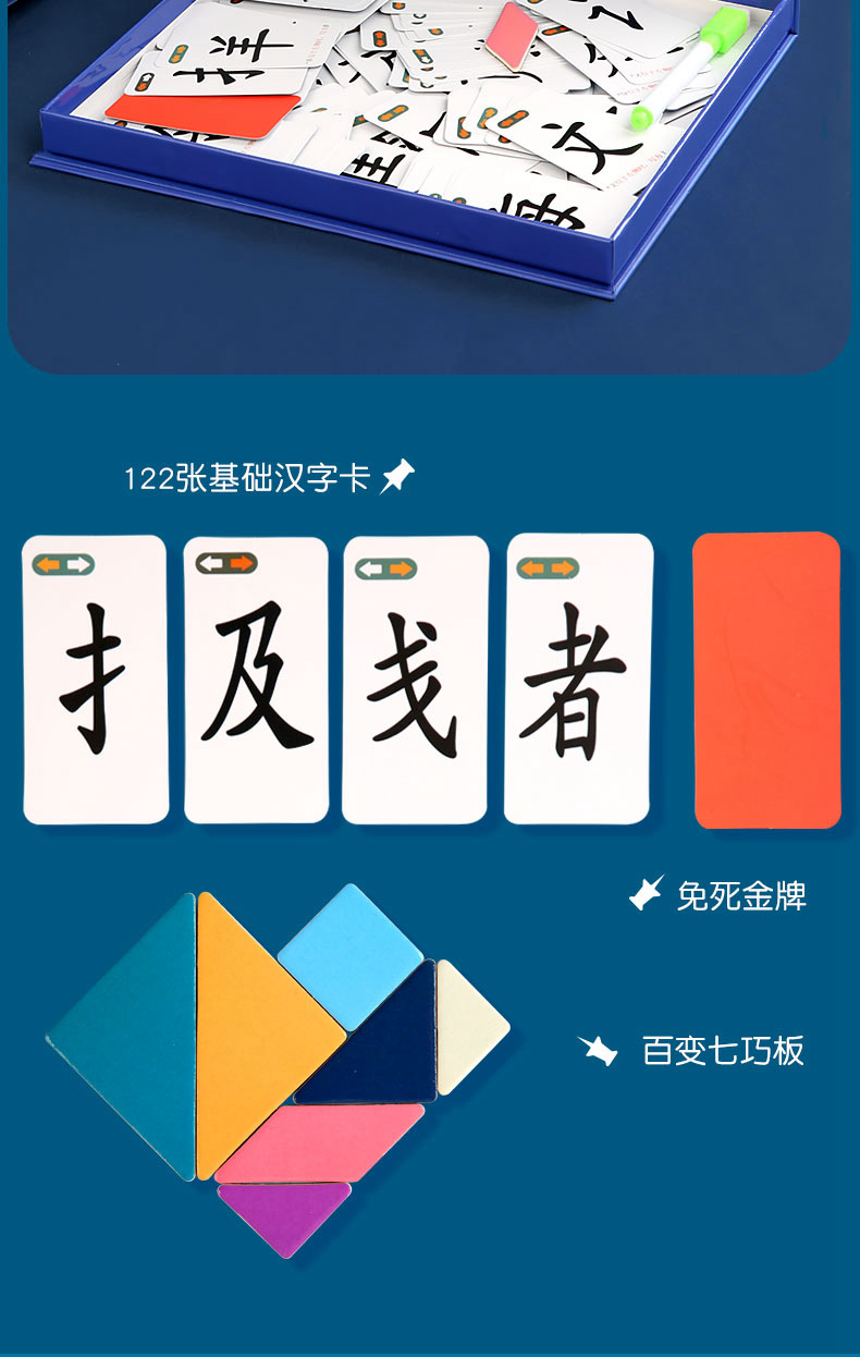 8-in-1 magic Chinese character card tangram toy, children's language and character recognition teaching aid, radical spelling game manufacturer detail image 5