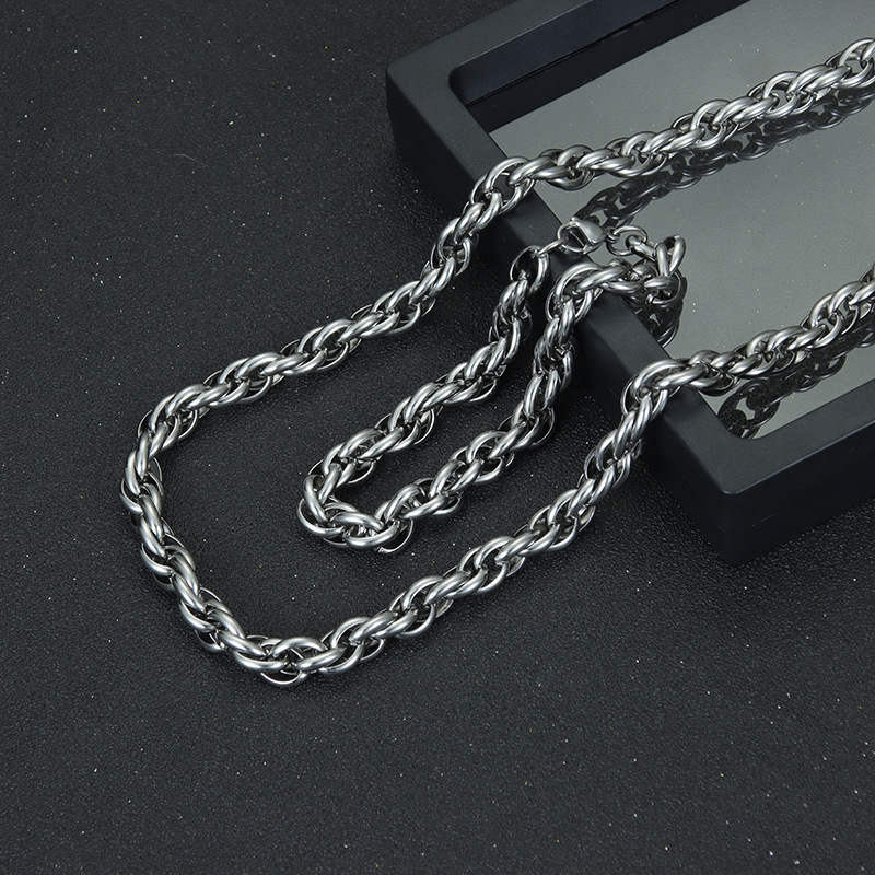 1 Piece Quantity Hip-Hop Solid Color Titanium Steel Unisex Bracelets Necklace Men Chain Necklaces