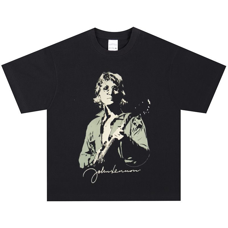 John Lennon T-shirt rock heavy street style American retro short sleeve trendy vintage long sleeve John Lennon T-shirt rock heavy street style American retro short sleeve trendy vintage long sleeve