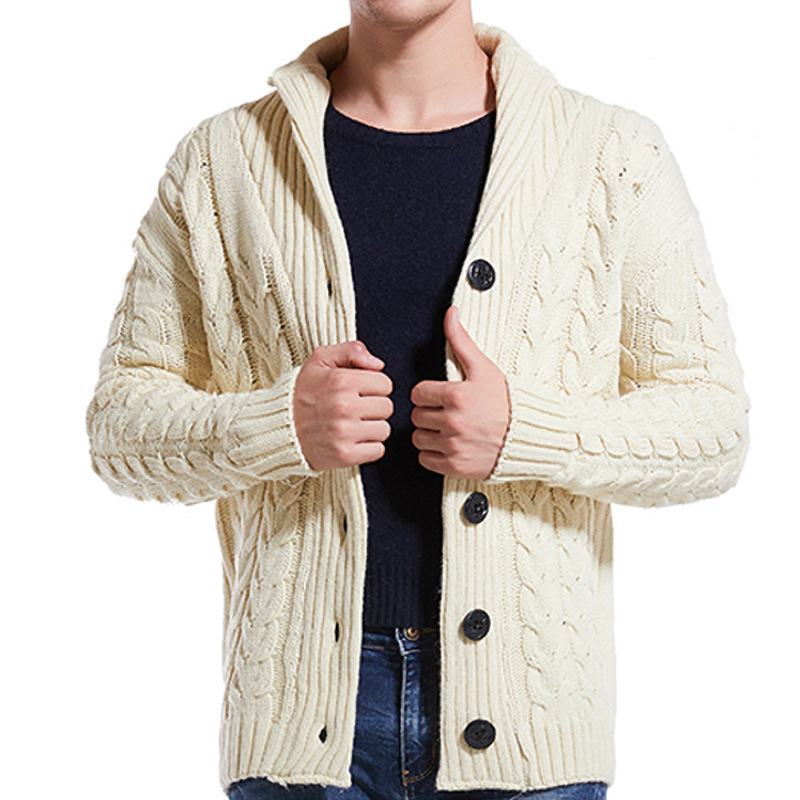 Herren Strickjacke Mit Strukturmuster Modischer Cardigan Mantel_voghion.com